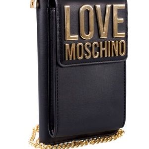 MOSCHINO phone wallet with gold Logo
